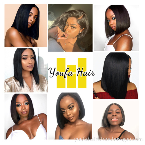 Wholesale Transparent HD Full Lace Bob Human Hair 13x6 Lace Frontal Wig For Black Women Brazilian Virgin Hair Short Bob Lace Wig